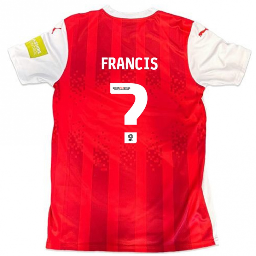 Kids Football Dannen Francis #0 Red White Home Jersey 2024/25 T-Shirt Australia