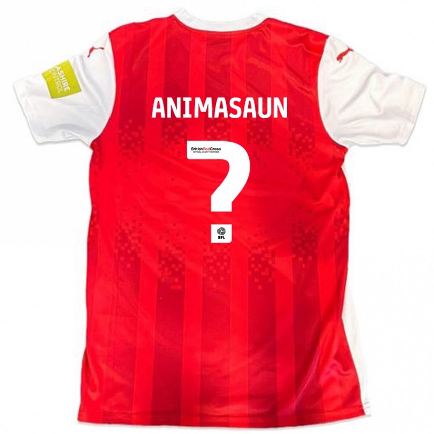 Kids Football David Animasaun #0 Red White Home Jersey 2024/25 T-Shirt Australia