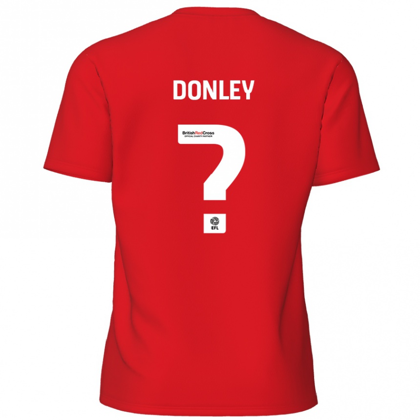 Kids Football Jamie Donley #0 Red Home Jersey 2024/25 T-Shirt Australia