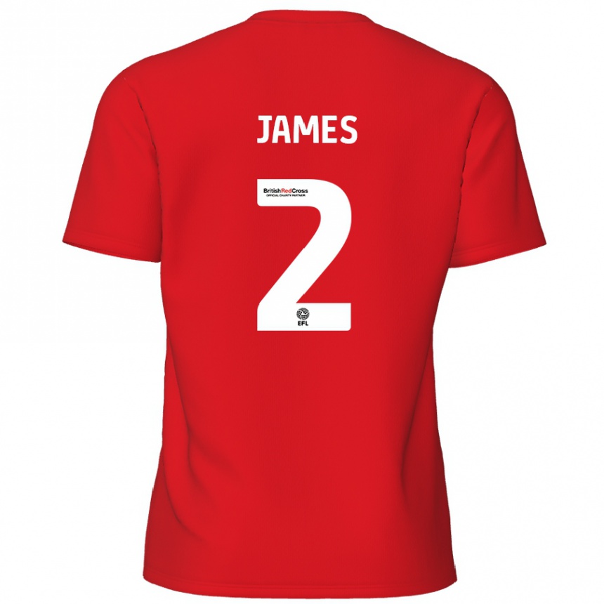 Kids Football Tom James #2 Red Home Jersey 2024/25 T-Shirt Australia