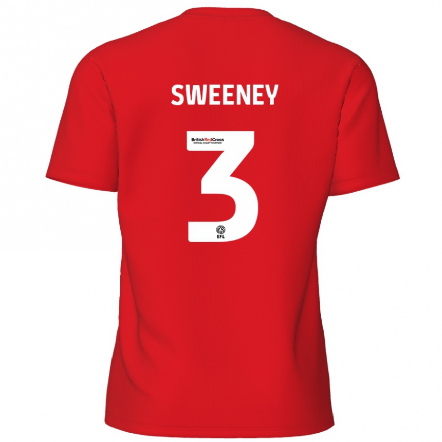 Kids Football Jayden Sweeney #3 Red Home Jersey 2024/25 T-Shirt Australia