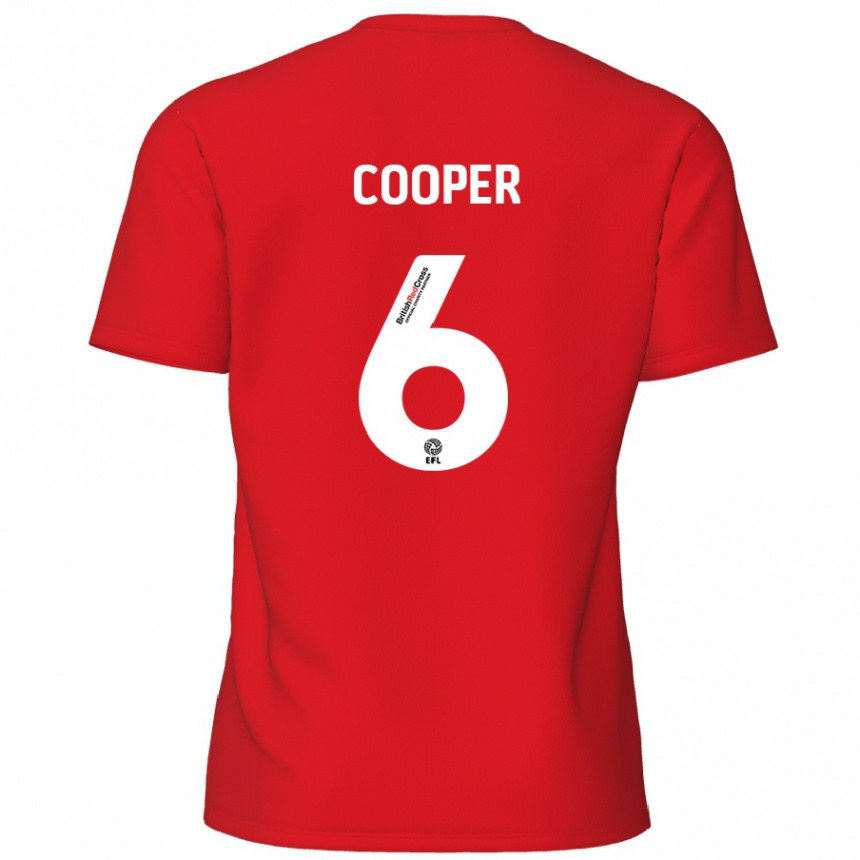 Kids Football Brandon Cooper #6 Red Home Jersey 2024/25 T-Shirt Australia