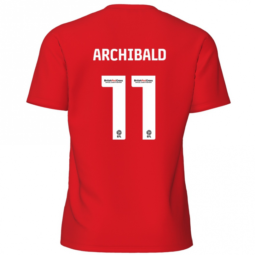 Kids Football Theo Archibald #11 Red Home Jersey 2024/25 T-Shirt Australia