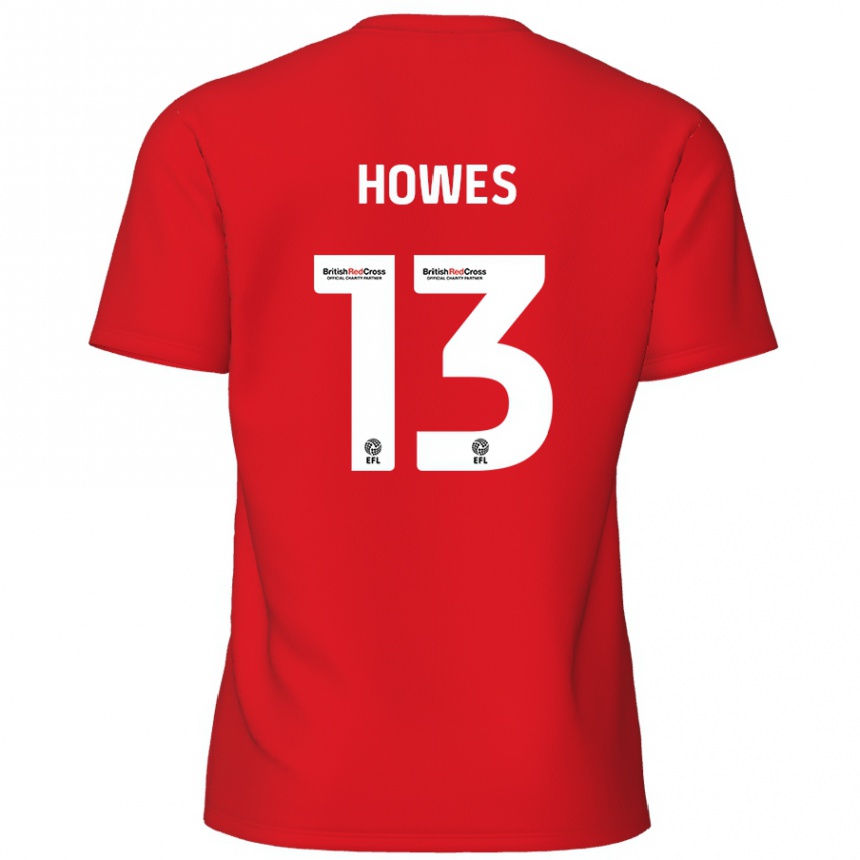 Kids Football Sam Howes #13 Red Home Jersey 2024/25 T-Shirt Australia