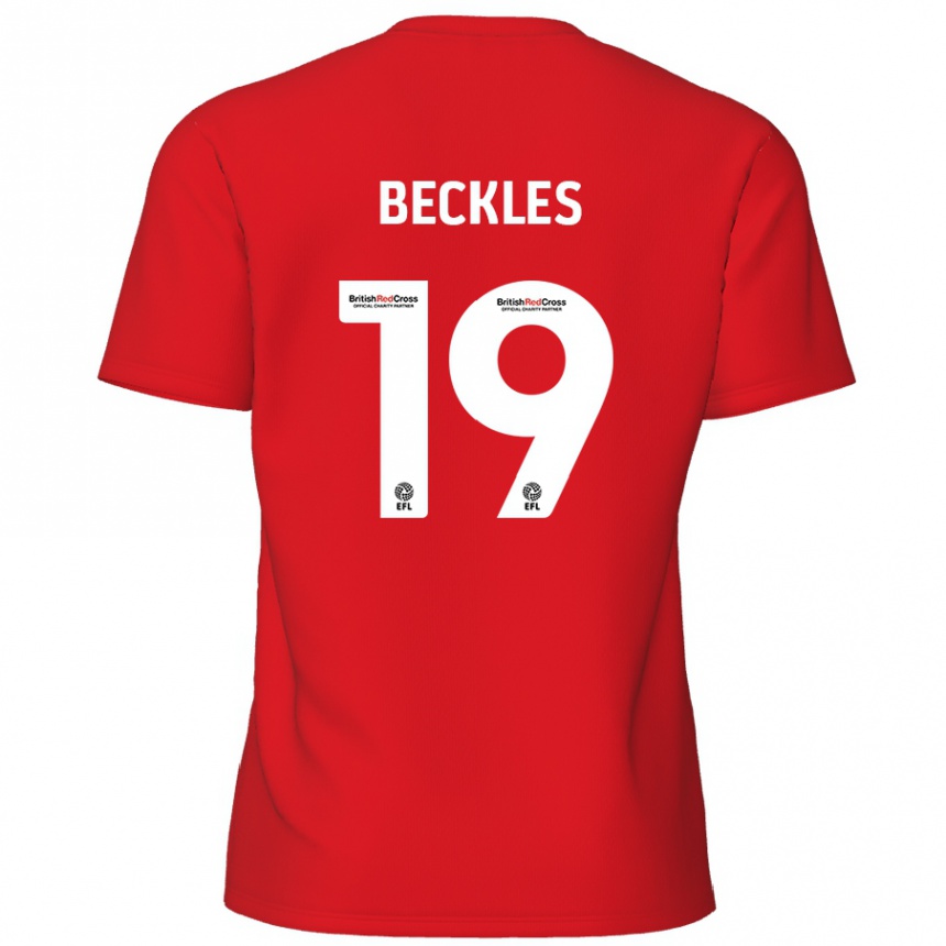 Kids Football Omar Beckles #19 Red Home Jersey 2024/25 T-Shirt Australia