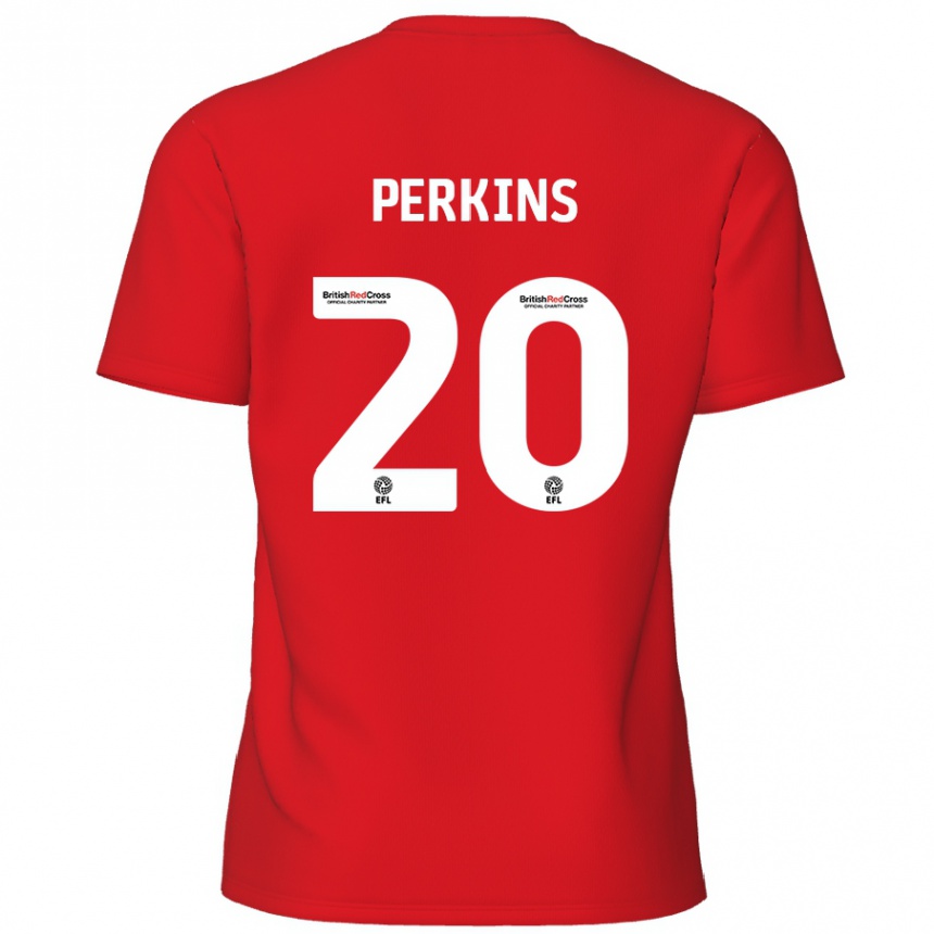 Kids Football Sonny Perkins #20 Red Home Jersey 2024/25 T-Shirt Australia