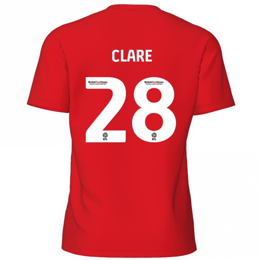 Kids Football Sean Clare #28 Red Home Jersey 2024/25 T-Shirt Australia