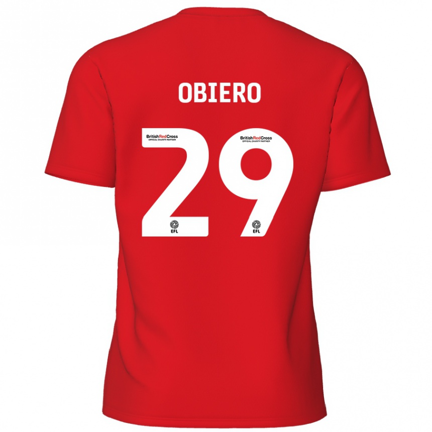 Kids Football Zech Obiero #29 Red Home Jersey 2024/25 T-Shirt Australia