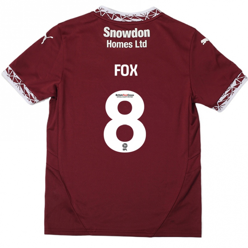 Kids Football Ben Fox #8 Burgundy Home Jersey 2024/25 T-Shirt Australia