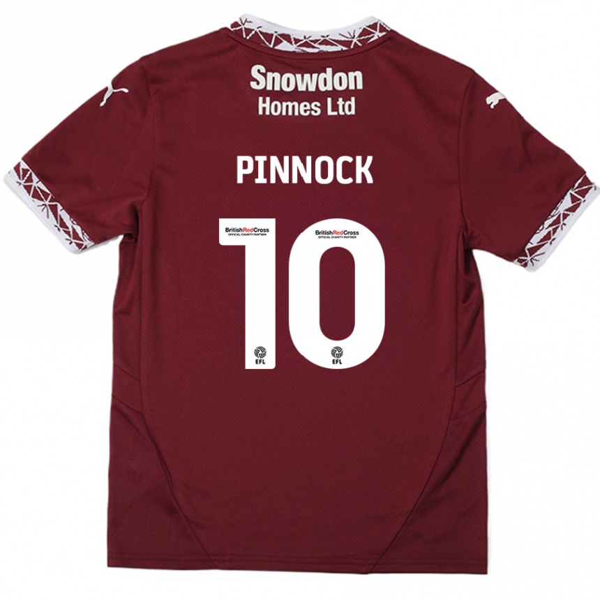 Kids Football Mitch Pinnock #10 Burgundy Home Jersey 2024/25 T-Shirt Australia