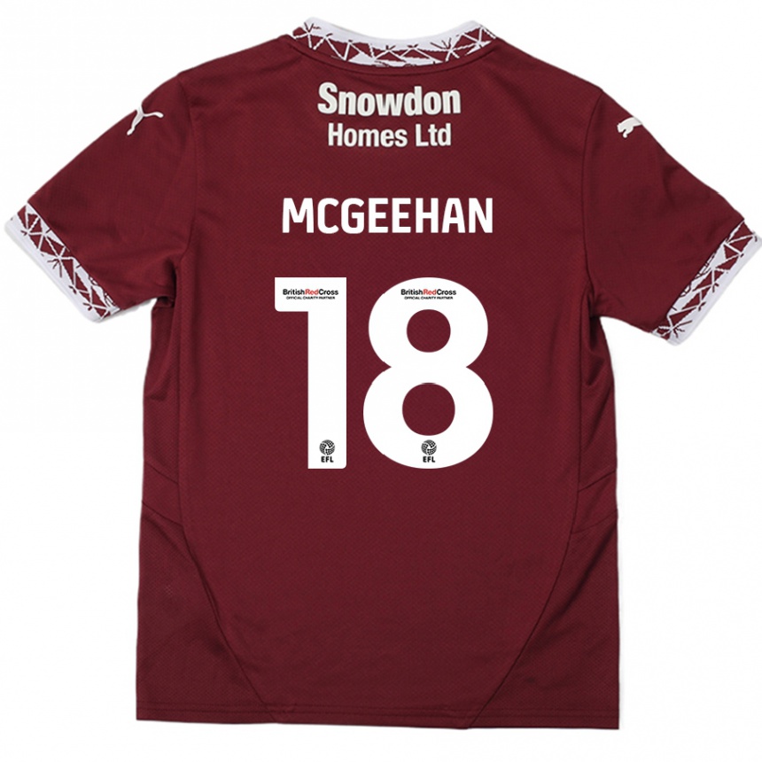 Kids Football Cameron Mcgeehan #18 Burgundy Home Jersey 2024/25 T-Shirt Australia