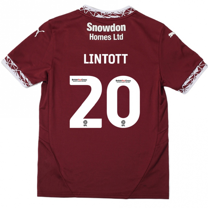 Kids Football Harvey Lintott #20 Burgundy Home Jersey 2024/25 T-Shirt Australia