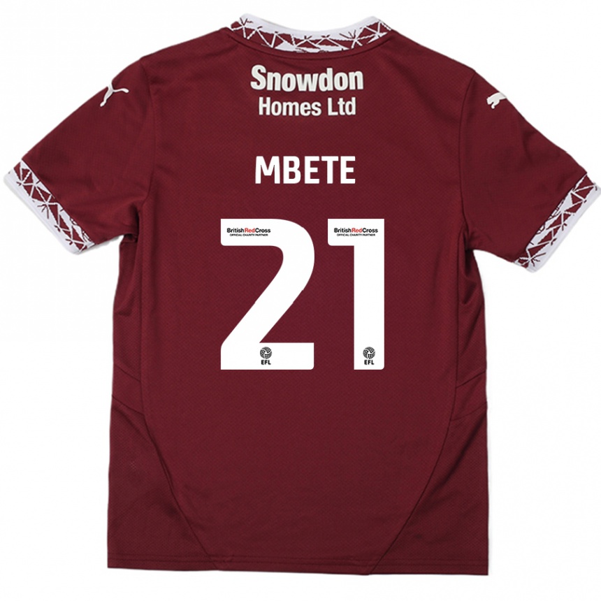 Kids Football Luke Mbete #21 Burgundy Home Jersey 2024/25 T-Shirt Australia