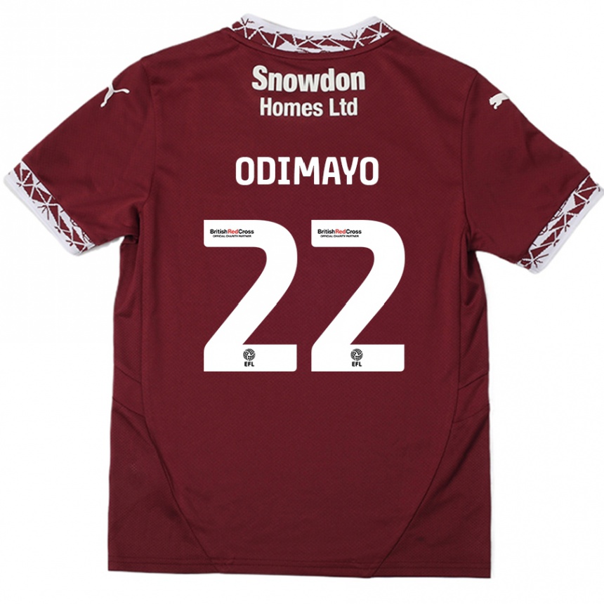 Kids Football Akin Odimayo #22 Burgundy Home Jersey 2024/25 T-Shirt Australia