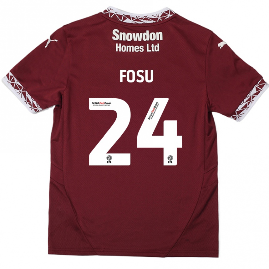 Kids Football Tariqe Fosu #24 Burgundy Home Jersey 2024/25 T-Shirt Australia