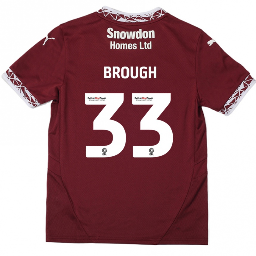 Kids Football Patrick Brough #33 Burgundy Home Jersey 2024/25 T-Shirt Australia