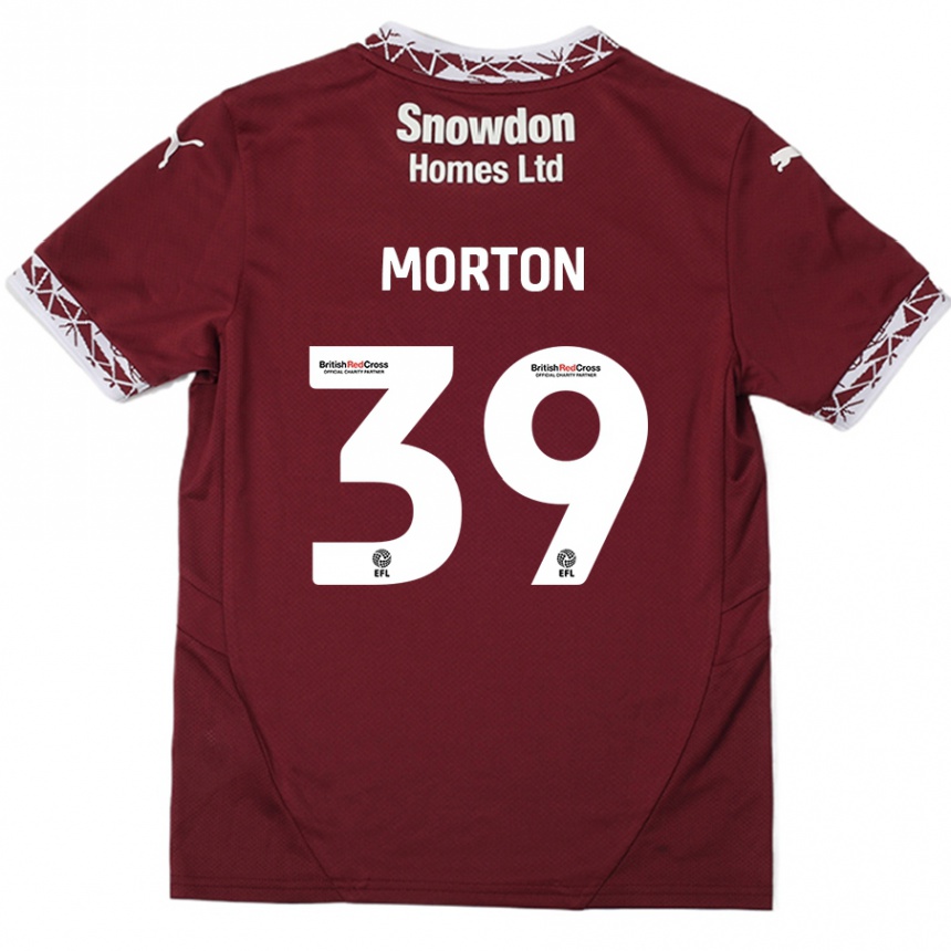 Kids Football Callum Morton #39 Burgundy Home Jersey 2024/25 T-Shirt Australia