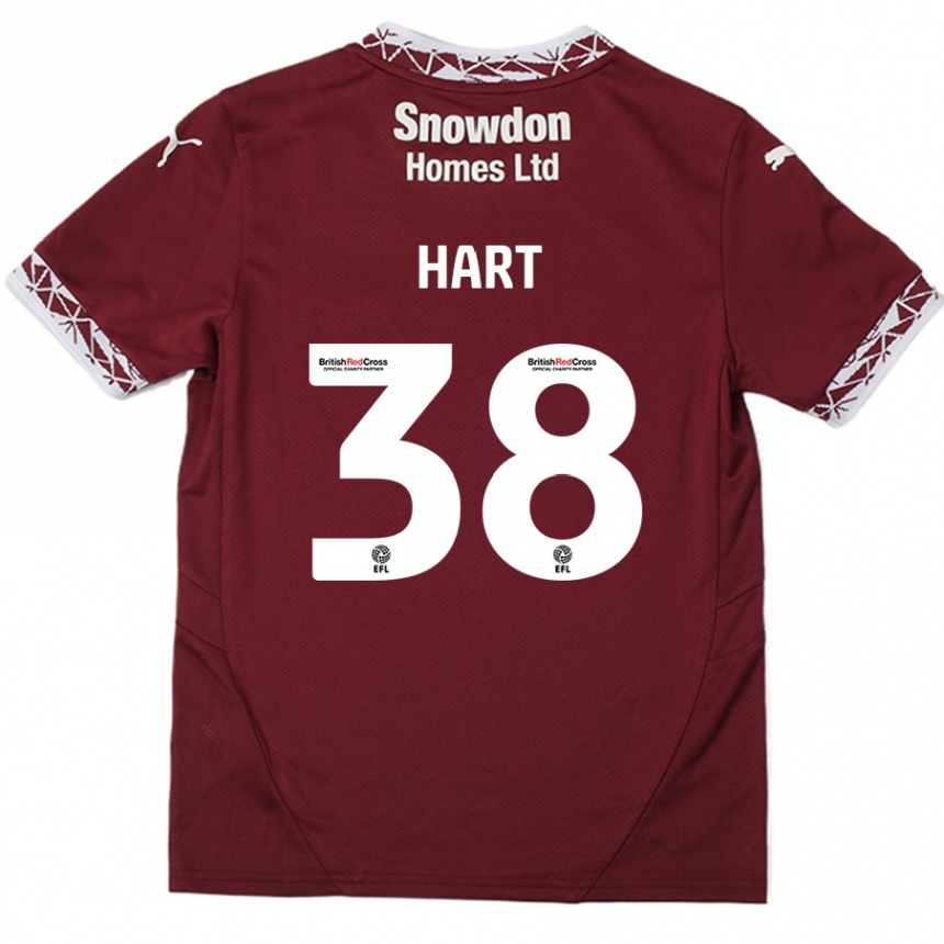 Kids Football Jamari Hart #38 Burgundy Home Jersey 2024/25 T-Shirt Australia