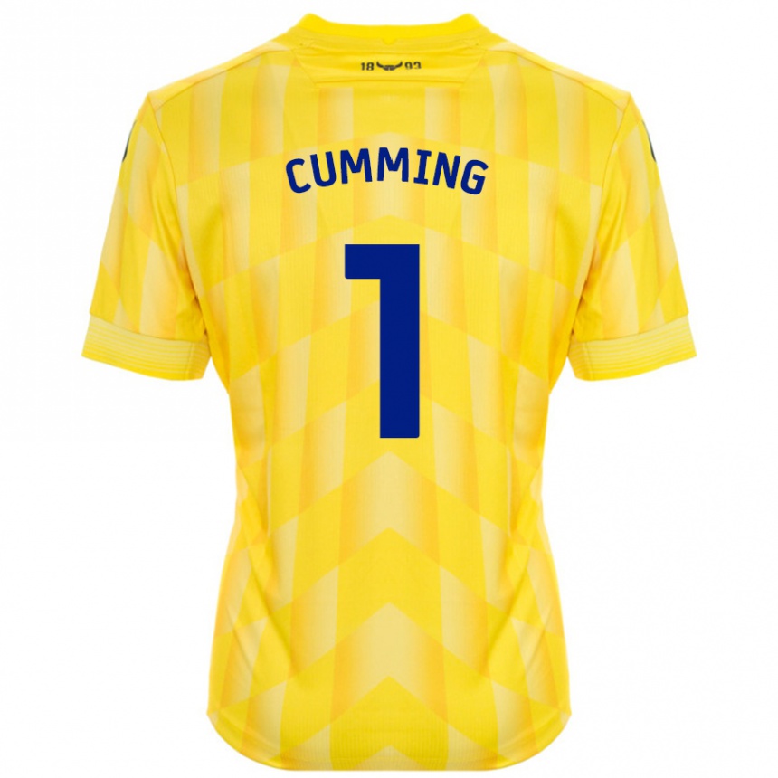 Kids Football Jamie Cumming #1 Yellow Home Jersey 2024/25 T-Shirt Australia