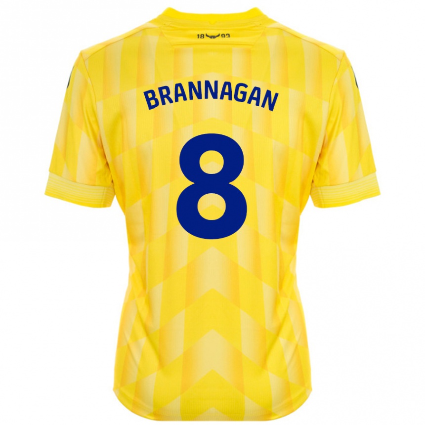 Kids Football Cameron Brannagan #8 Yellow Home Jersey 2024/25 T-Shirt Australia