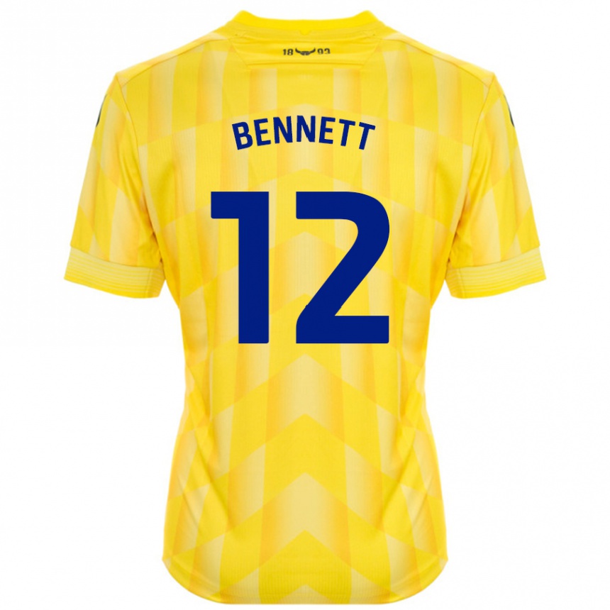 Kids Football Joe Bennett #12 Yellow Home Jersey 2024/25 T-Shirt Australia