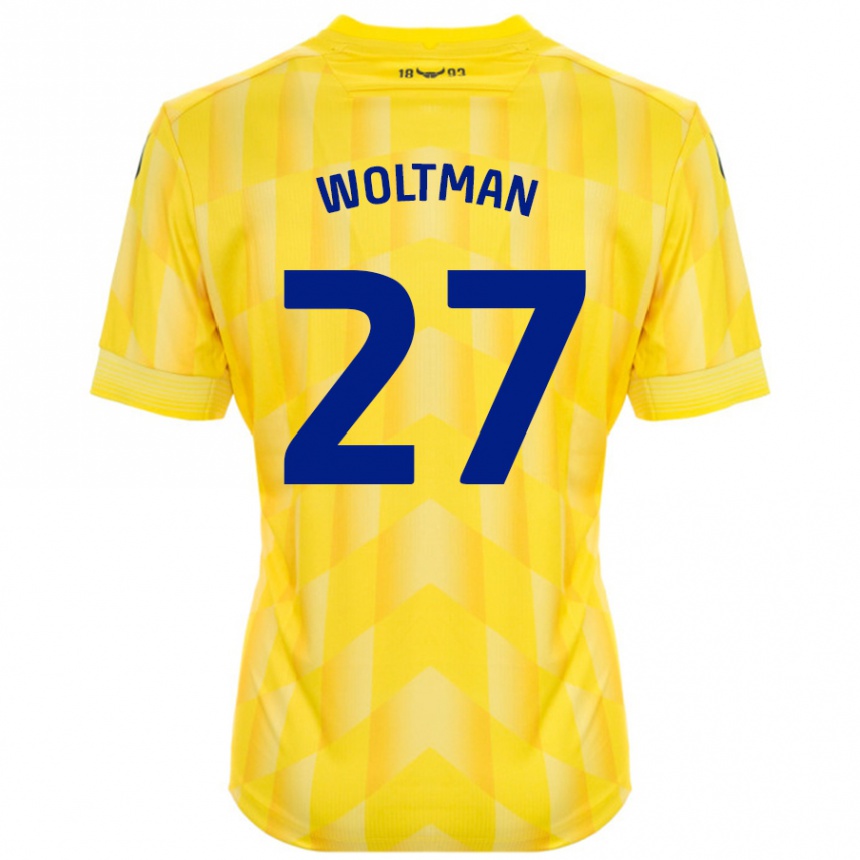 Kids Football Max Woltman #27 Yellow Home Jersey 2024/25 T-Shirt Australia