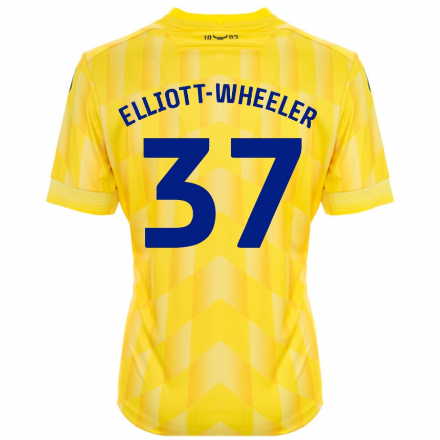 Kids Football Aidan Elliott-Wheeler #37 Yellow Home Jersey 2024/25 T-Shirt Australia