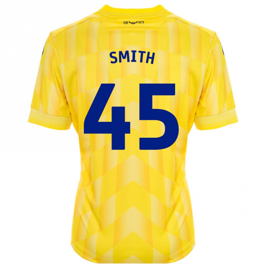 Kids Football Max Smith #45 Yellow Home Jersey 2024/25 T-Shirt Australia