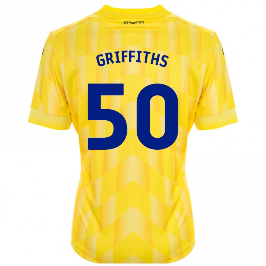 Kids Football Louis Griffiths #50 Yellow Home Jersey 2024/25 T-Shirt Australia