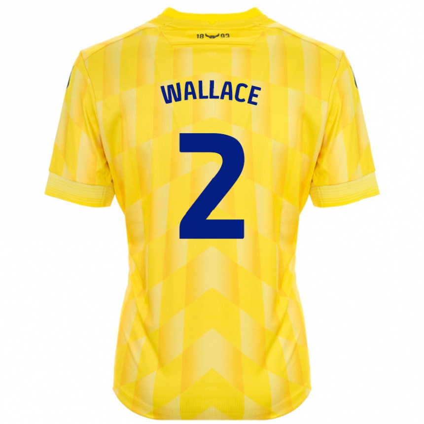 Kids Football Emily Wallace #2 Yellow Home Jersey 2024/25 T-Shirt Australia