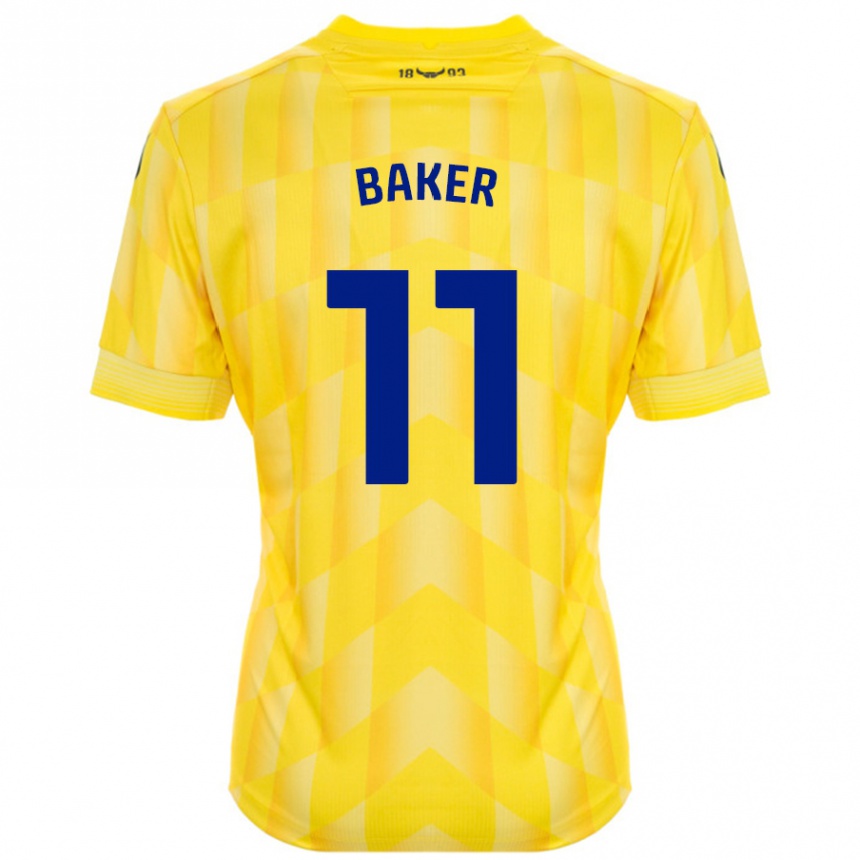 Kids Football Sophie Baker #11 Yellow Home Jersey 2024/25 T-Shirt Australia