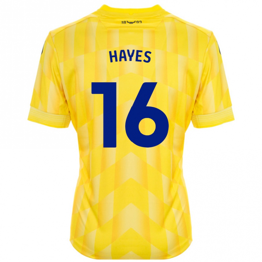 Kids Football Georgia Hayes #16 Yellow Home Jersey 2024/25 T-Shirt Australia