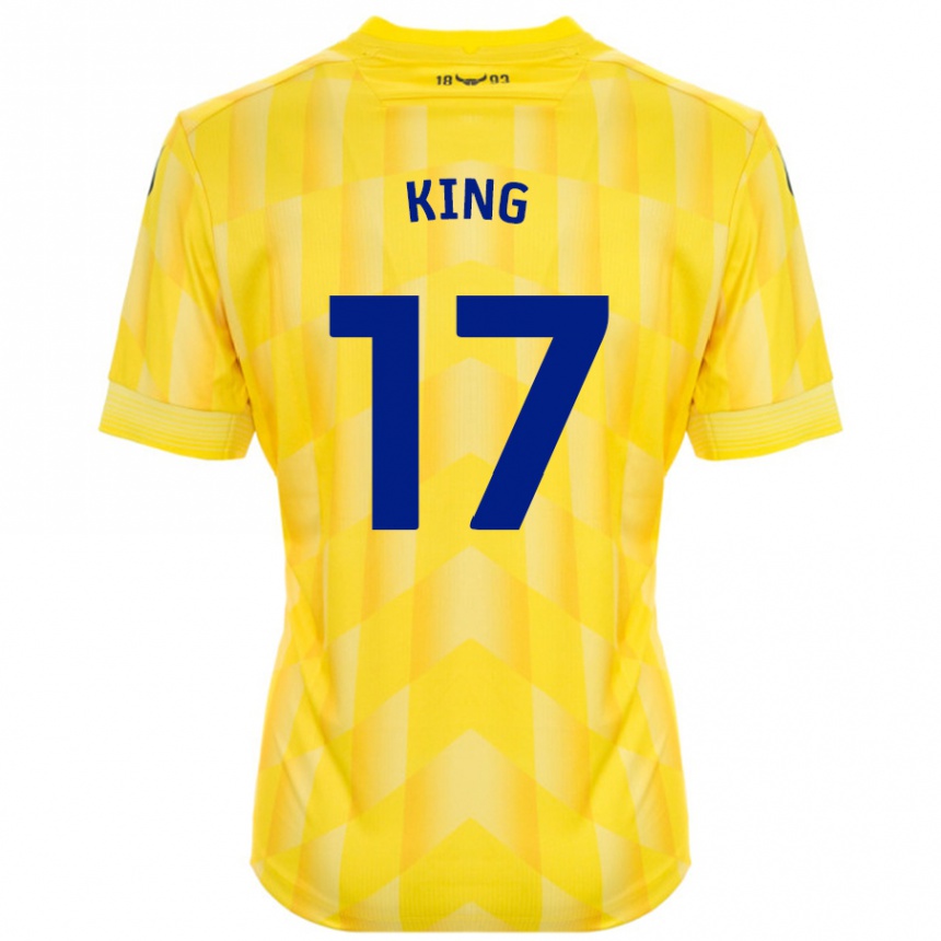 Kids Football Sarah King #17 Yellow Home Jersey 2024/25 T-Shirt Australia