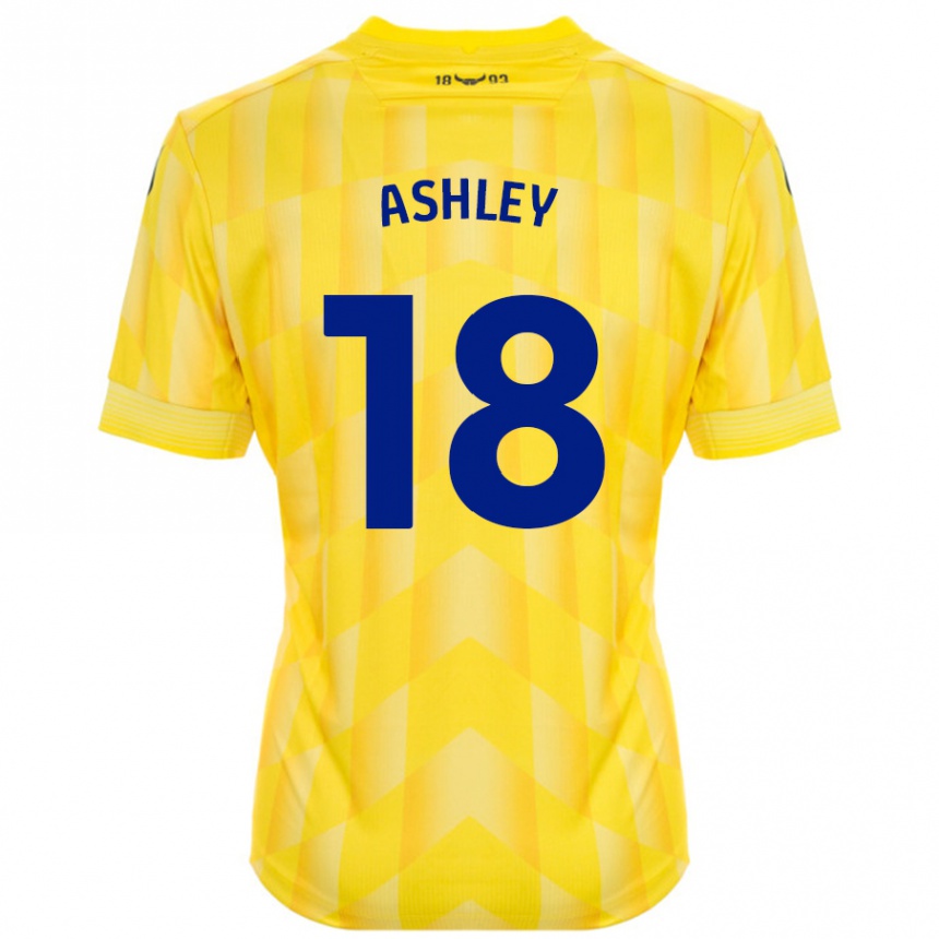 Kids Football Alex Ashley #18 Yellow Home Jersey 2024/25 T-Shirt Australia