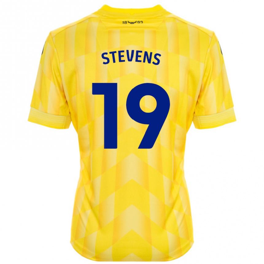 Kids Football Lily Stevens #19 Yellow Home Jersey 2024/25 T-Shirt Australia