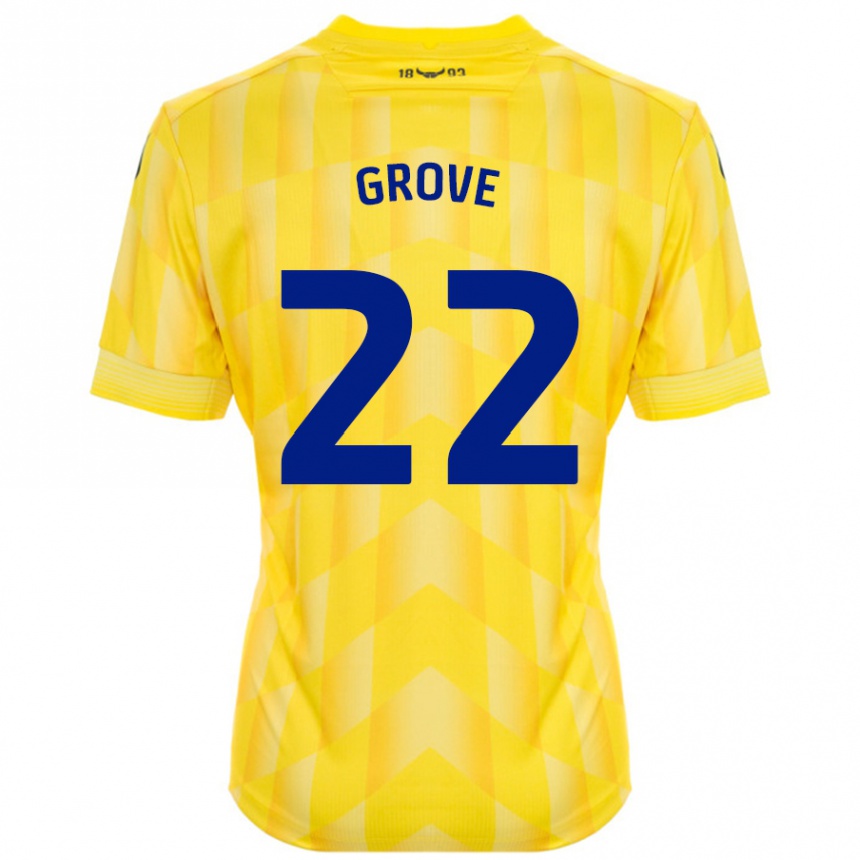 Kids Football Jade Grove #22 Yellow Home Jersey 2024/25 T-Shirt Australia