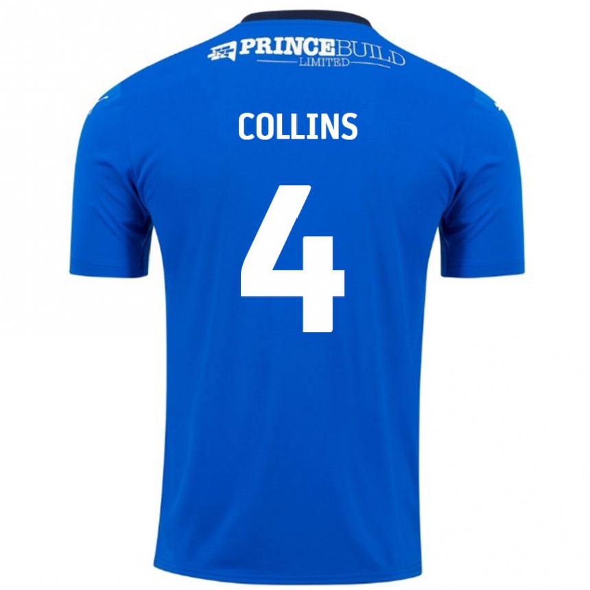 Kids Football Archie Collins #4 Blue White Home Jersey 2024/25 T-Shirt Australia