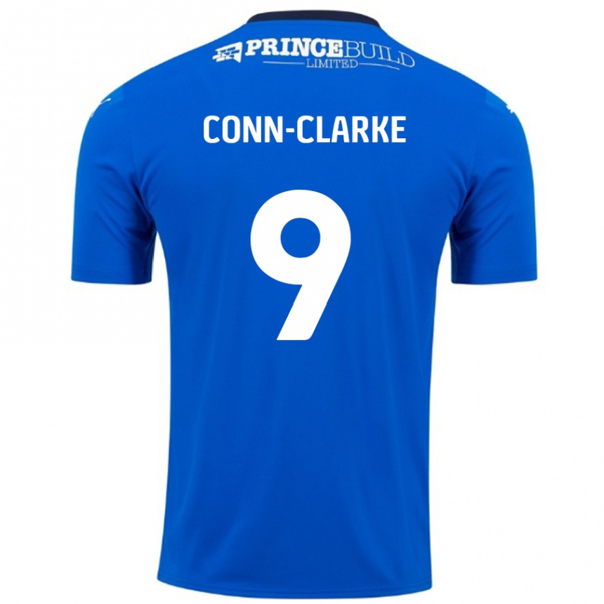 Kids Football Chris Conn-Clarke #9 Blue White Home Jersey 2024/25 T-Shirt Australia