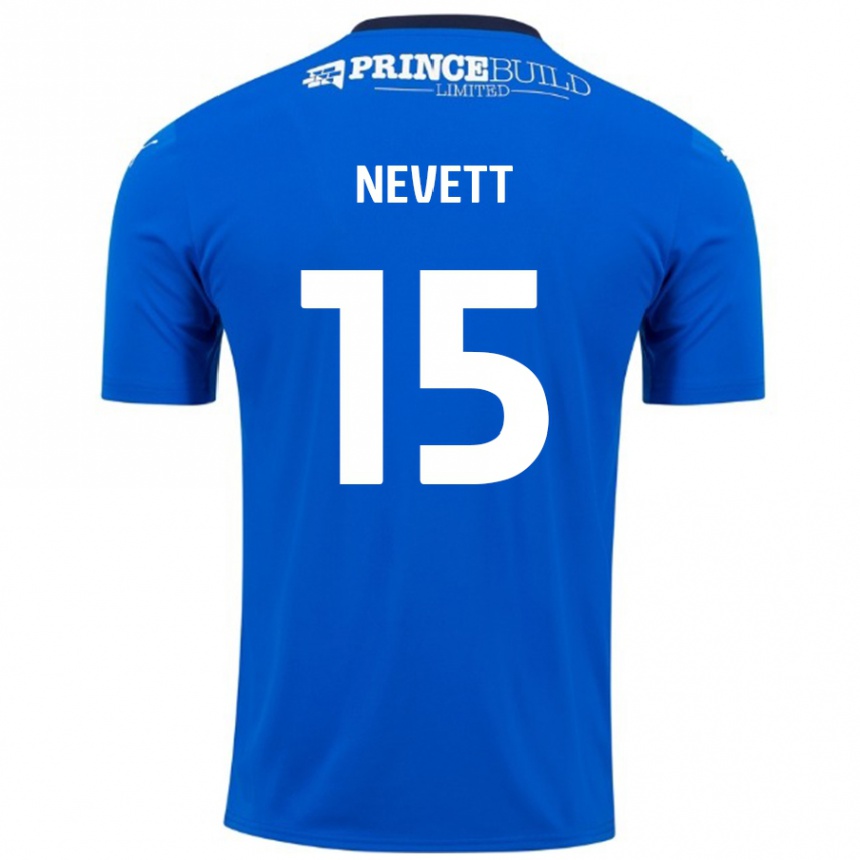 Kids Football George Nevett #15 Blue White Home Jersey 2024/25 T-Shirt Australia