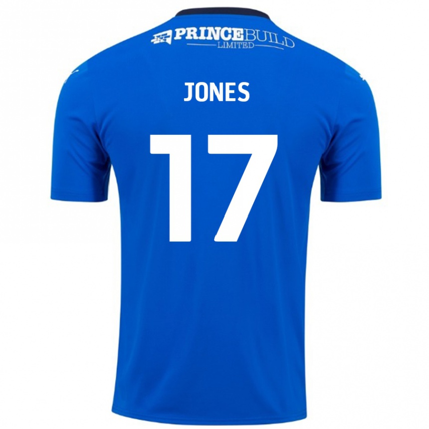 Kids Football Ricky-Jade Jones #17 Blue White Home Jersey 2024/25 T-Shirt Australia