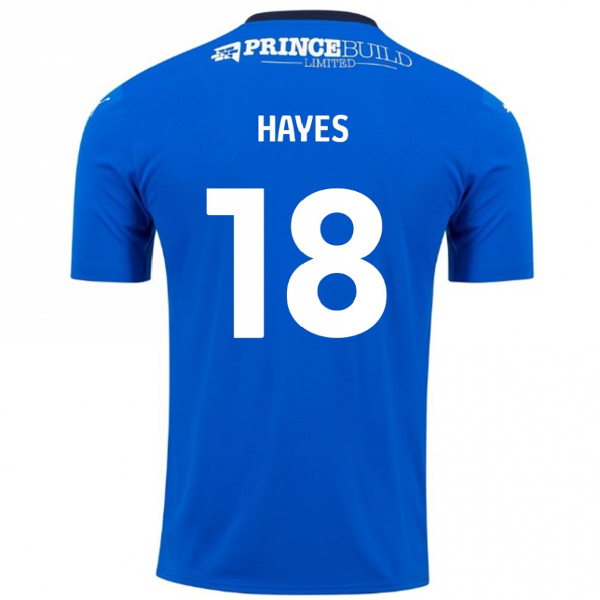 Kids Football Cian Hayes #18 Blue White Home Jersey 2024/25 T-Shirt Australia