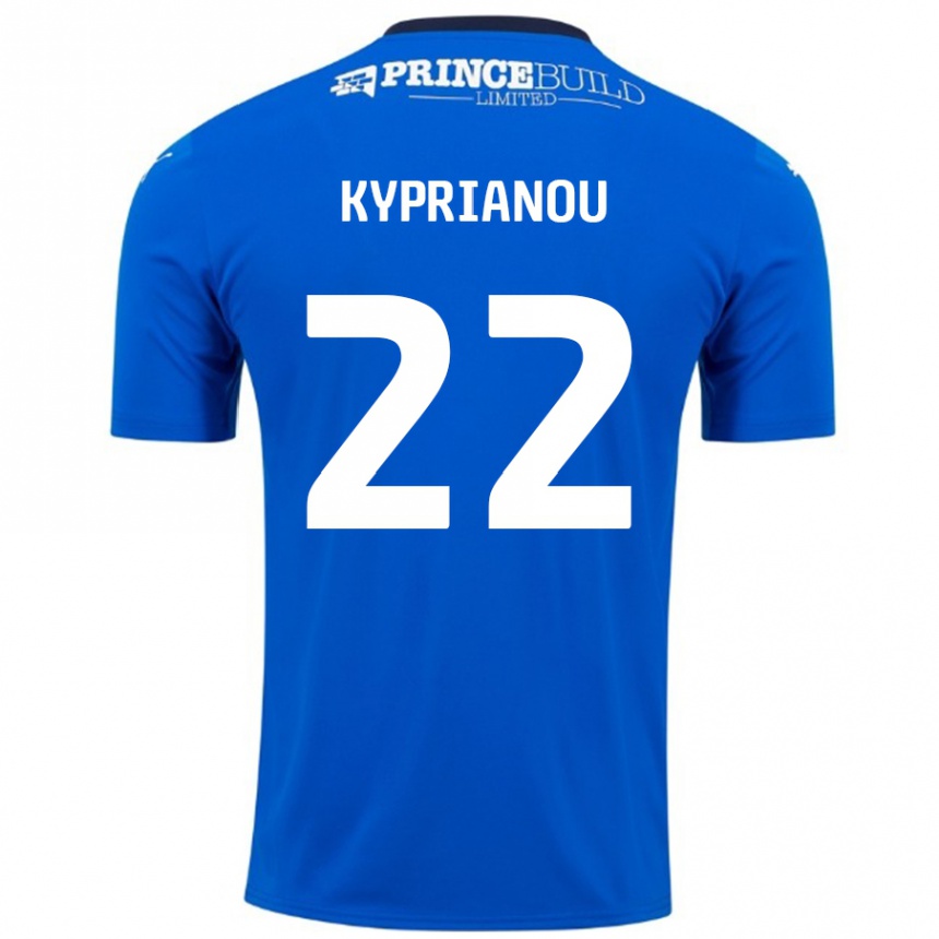 Kids Football Hector Kyprianou #22 Blue White Home Jersey 2024/25 T-Shirt Australia