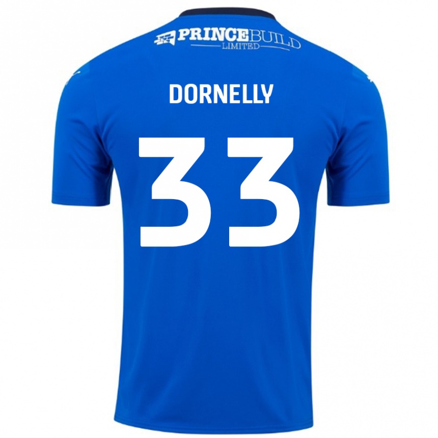 Kids Football James Dornelly #33 Blue White Home Jersey 2024/25 T-Shirt Australia