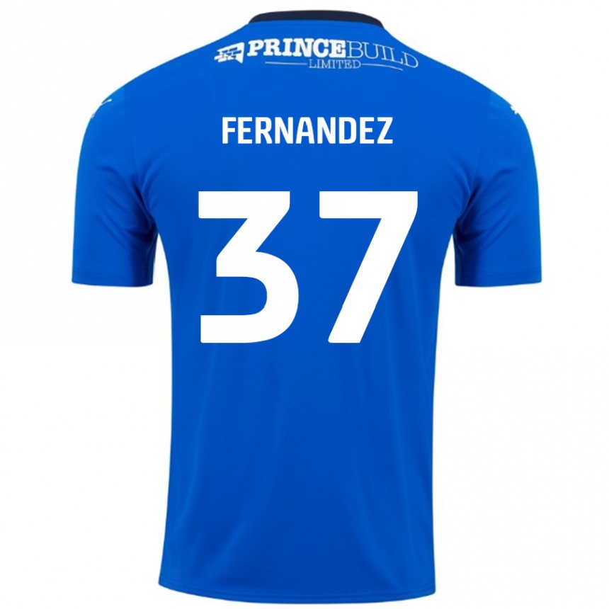 Kids Football Emmanuel Fernandez #37 Blue White Home Jersey 2024/25 T-Shirt Australia