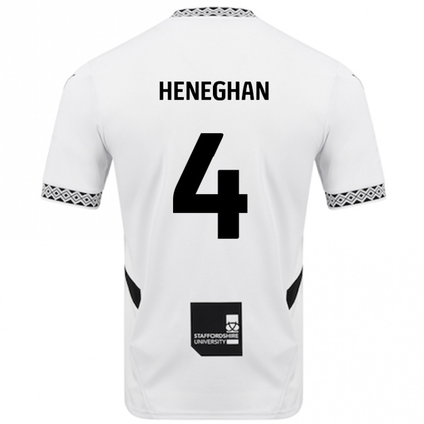 Kids Football Ben Heneghan #4 White Home Jersey 2024/25 T-Shirt Australia