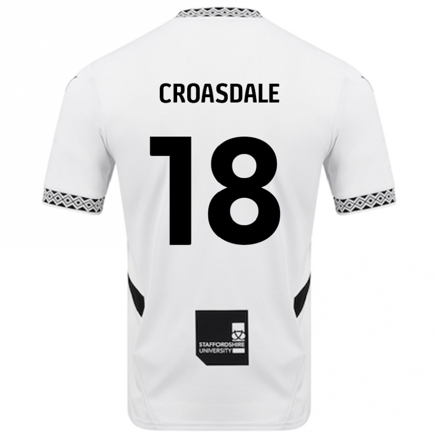 Kids Football Ryan Croasdale #18 White Home Jersey 2024/25 T-Shirt Australia