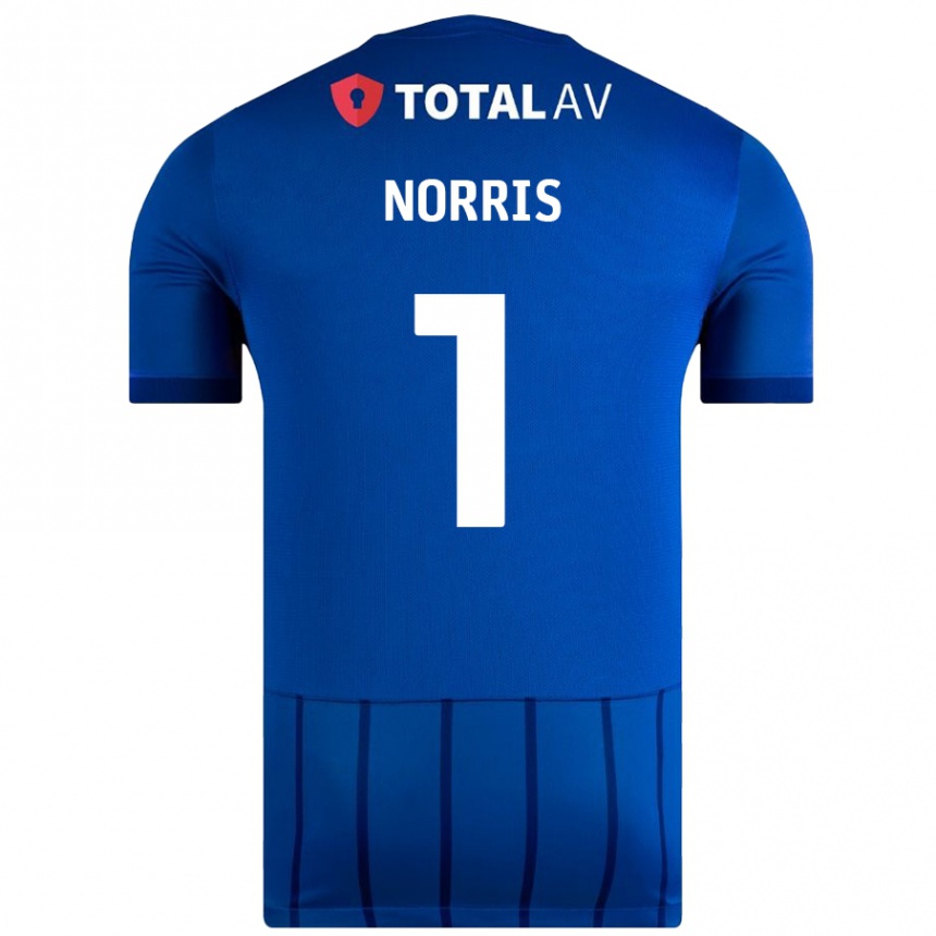 Kids Football Will Norris #1 Blue Home Jersey 2024/25 T-Shirt Australia