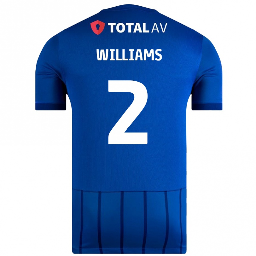 Kids Football Jordan Williams #2 Blue Home Jersey 2024/25 T-Shirt Australia