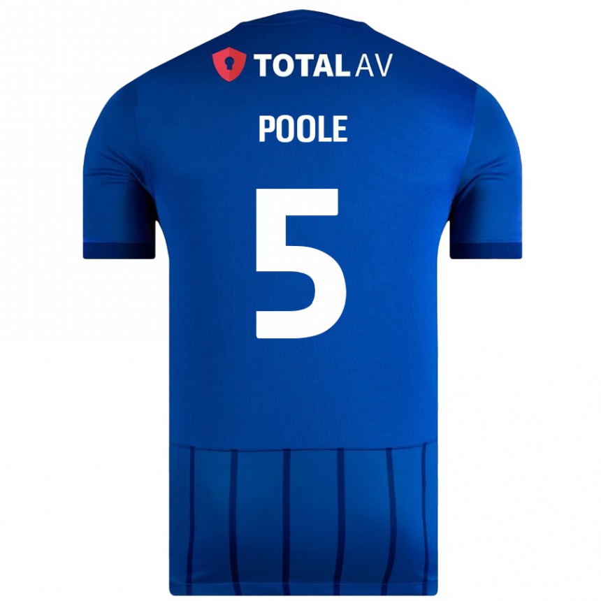 Kids Football Regan Poole #5 Blue Home Jersey 2024/25 T-Shirt Australia