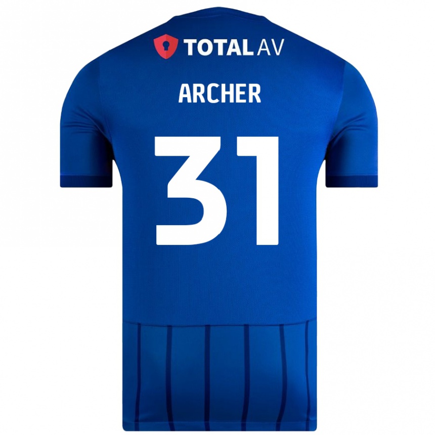 Kids Football Jordan Archer #31 Blue Home Jersey 2024/25 T-Shirt Australia